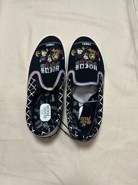 Disney Black & White Slip-On Sneakers with Character Art